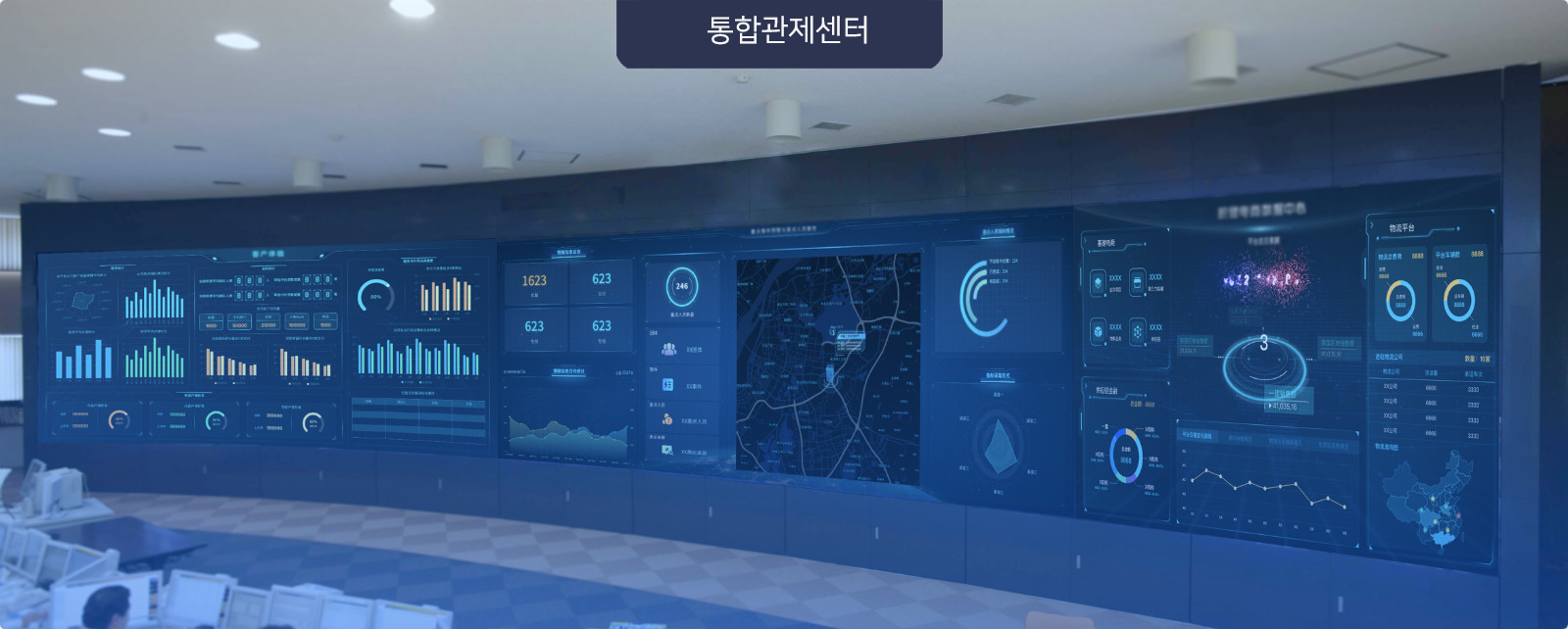 fine report 통합 관제센터 예시 이미지 1